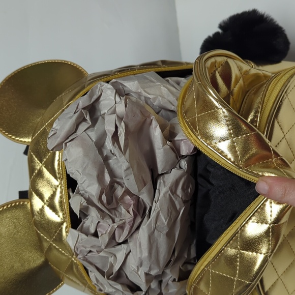 Disney Gold Quilted Minnie Mouse Backpack - Picture 5 of 8